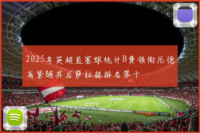 2025年英超直塞球统计B费领衔厄德高紧随其后萨拉赫排名第十
